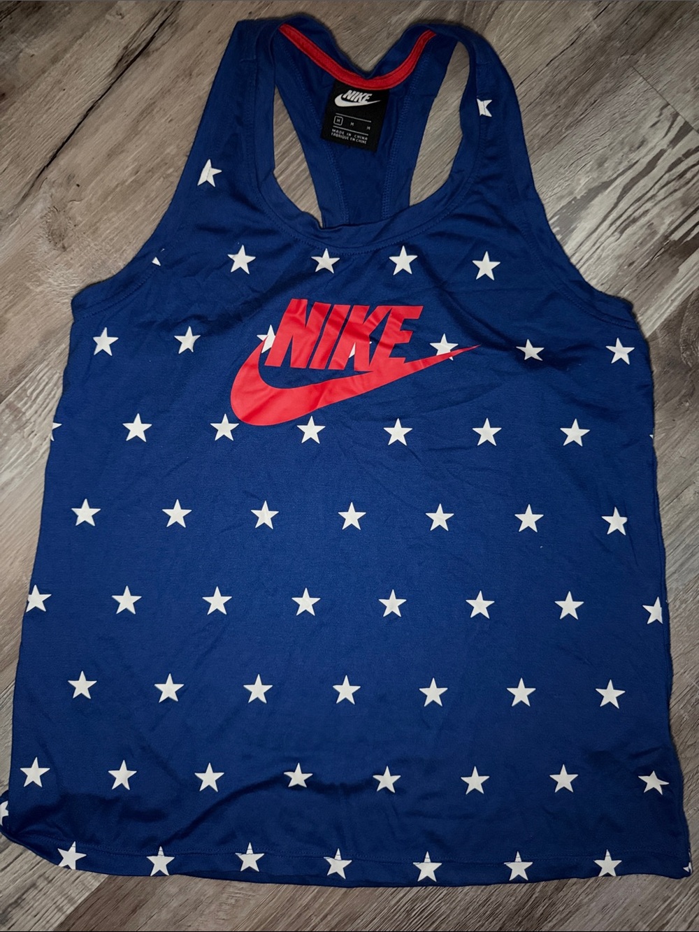 Nike Patriotic Navy Blue Star Print Racerback Tank - Size M